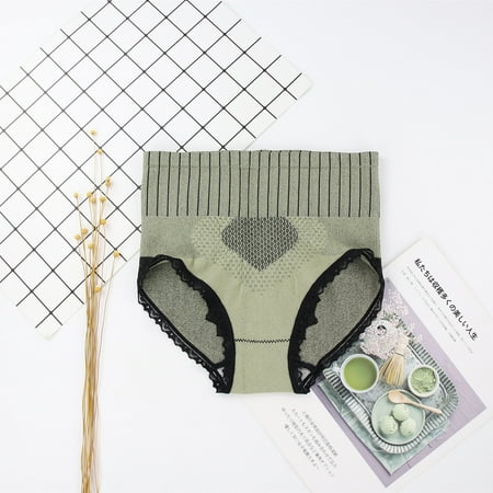 

Gubotare Women Panties Cotton Bikini Girl Women High Waist G String Brief Pantie Thong Lingerie Knicker Underwear Green One Size