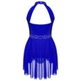 thumbnail image 4 of iEFiEL Kids Girls Lyrical Dance Dress Cutout Back Latin Jazz Gymnastics Leotard Stage Performance Costume Royal Blue 10, 4 of 7