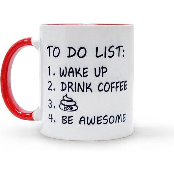 Ceramic Coffee Mug, 11oz, Dishwasher & Microwave Safe, Funny and Motivational