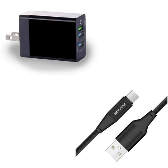 6ft USB-C Cable w Home Charger for Samsung Galaxy A73 5G,A53 5G,A33 5G,A13 5G,A03s Phones - Type-C Charger Cord Power Wire, 34W 6.8Amp 3-Port USB One Fast Port