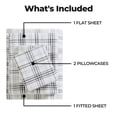 thumbnail image 3 of BNM Plaid Flannel Cotton Sheet Set, Queen, Charcoal, 3 of 12