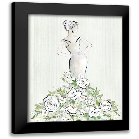 Tava Studios 12x14 Black Modern Framed Museum Art Print Titled - Fashion Floral Figurative