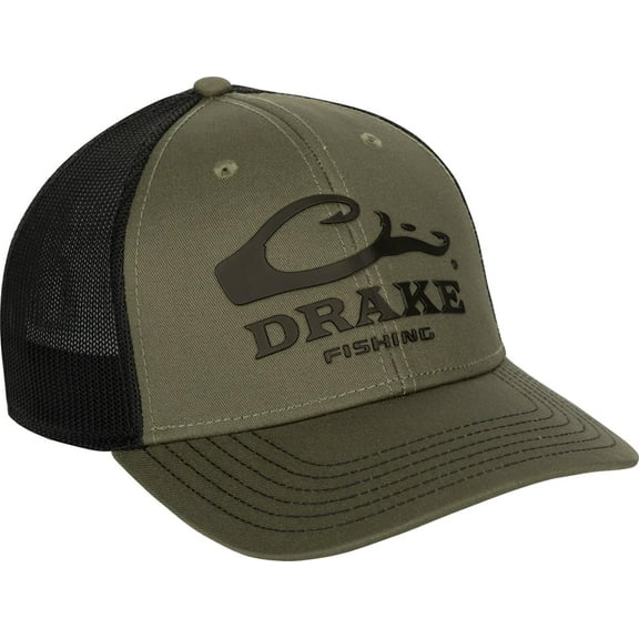 DRAKE PERFORMANCE FISHING DPF LOGO STRETCH FIT BALL CAP HAT