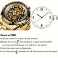 thumbnail image 2 of Men's Luxury Stainless Steel Automatic Mechanical Watch - Fashionable Luminous Hollow Dial, Water Resistant, Date Display, 2 of 9
