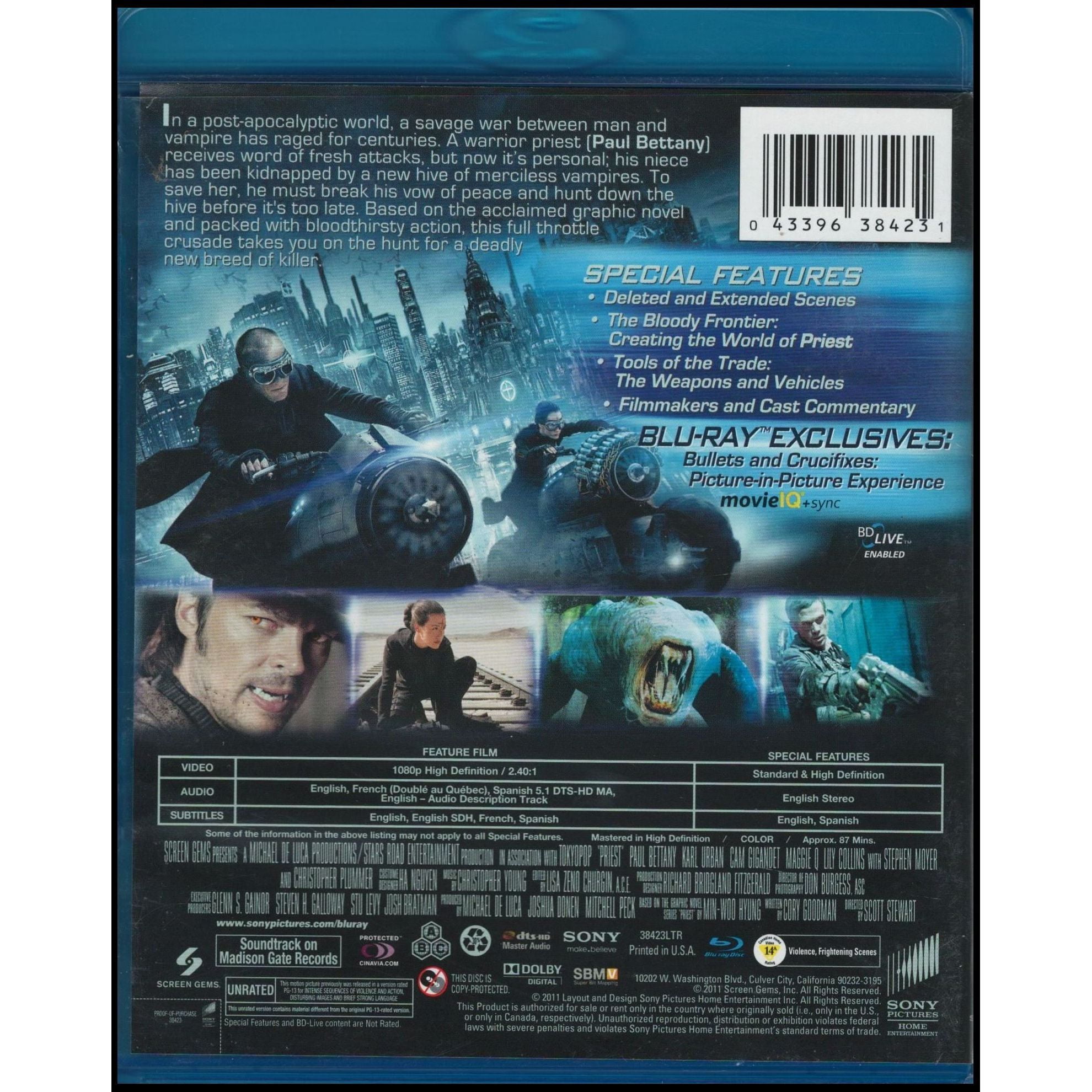 Priest (Unrated) (Blu-ray), Sony Pictures, Action & Adventure - Walmart.com