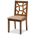 thumbnail image 5 of Baxton Studio Abilene Mid-Century Light Brown Fabric Upholstered and Walnut Brown Finished 5-Piece Wood Dining Set, 5 of 6