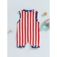 thumbnail image 4 of Hirigin Newborn Baby Boy Girl 4th of July Outfit Sleeveless American Flag Romper Jumpsuit 3 6 12 18 Months Independence Day Bodysuit, 4 of 7