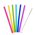 thumbnail image 4 of Yuarrent 2021 nuevas pajitas de silicona reutilizables de grado alimenticio pajitas rectas dobladas flexibles de silicona con cepillo limpiador Mostrada 25.3 x 1.2 x 1 cm Yuarrent JJ23580-02, 4 of 6