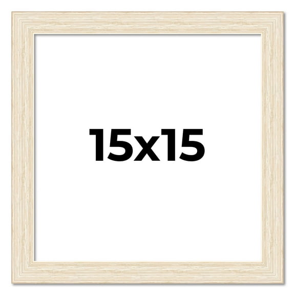 15x15 Frame White Barnwood Picture Frame Includes UV Acrylic Plexiglass, Acid Free Foam Backing