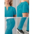 thumbnail image 4 of Adar Addition Go-Higher Scrub Set For Women - Notched V-Neck Scrub Top & Skinny Cargo Scrub Pants - A9600 - Teal Blue - S, 4 of 7