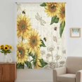 thumbnail image 3 of Sunflowers Sheer Curtains 84 Inches Long, Farmhouse Retro Butterfly Beige Yellow Light Filering Curtains, Breathable Simi Curtain Privacy Drapes for Living Room Bedroom Lightweight Window Treatment, 3 of 9