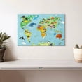 thumbnail image 2 of Elephant Stock Domestic Animals World Map Wall Art - Horizontal Canvas Wall Art - Living Room Wall Decor - Map Canvas - Beige And Gold Decor - 12" x 8", 2 of 8