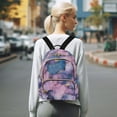 thumbnail image 7 of FORMRS Mini Backpack Purse for Women Travel Daypack Casual Shoulder Bag, Watercolor Pink Marble Pattern, 7 of 7