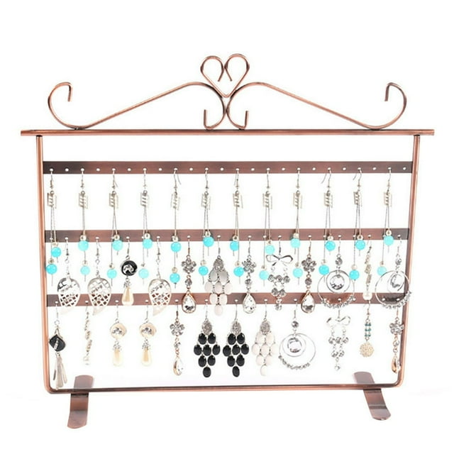 Présentoir à Boucles d'Oreilles à 72 Trous à 3 Niveaux