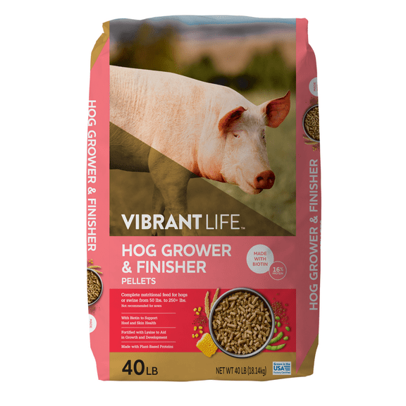 Vibrant Life Hog Grower & Finisher Pellet Feed, 40 lb Bag