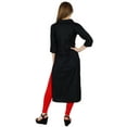 thumbnail image 6 of Bimba Women 3/4 Sleeve Formal Black Tunic Collar Neck Casual Kurta Kurti, 6 of 7