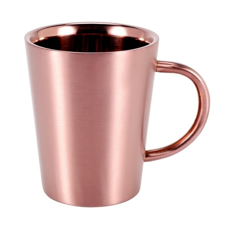

340 Ml Stainless Steel Copper Plated Cup Double Layers 304 High Temperature Resistance Milk Tea Mug Gold