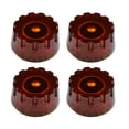 thumbnail image 2 of MERIGLARE 4PCS Notched Edge Knurled Guitar Volume Knob Potentiometer for Electric Guitar Dark Brown, 2 of 4