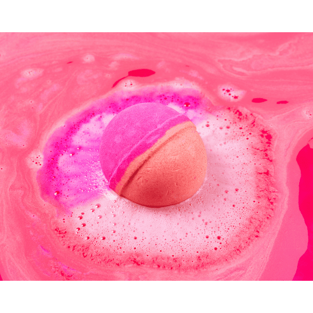 Hi Peach Layne Berry Bougie Hot Pink and Peach Bath Bomb with