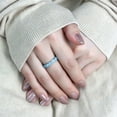 thumbnail image 5 of Womans Silver Aquamarine Ring Anillo Para Mujer Stainless Steel Ring with Top Grade Crystal in Sea Blue, 5 of 5