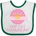 thumbnail image 3 of Inktastic Babys 1st Hanukkah Girls Baby Bib, 3 of 4