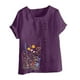thumbnail image 4 of Vestidos Casuales Para Mujer, Blusas De Mujer De Moda Blusa informal de lino con botones y manga corta estampada para mujer, 4 of 4