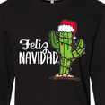 thumbnail image 4 of Inktastic Feliz Navidad Christmas Cactus in Santa Hat Long Sleeve T-Shirt, 4 of 5