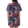 thumbnail image 6 of Daiia Astronaut In Cosmic Garden Pattern Womens Pajama Sets Short Sleeve Pajamas for Women Sets Soft Lounge Sets Casual Round Neck Sleepwear PJS-Medium, 6 of 7