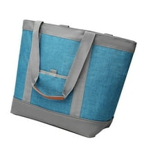 Insulated Cooler Bag Reusable Grocery Tote Can Capacity, Leakproof Thermal Shopping Bag with Zippered Top for Beach Camping Picnic Travel Food Delivery, Large Lunch Box for Women & Men