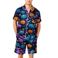 thumbnail image 2 of Leidass Mens Pajama Set Short Sleeve Button Down Sleepwear Set Lounge Set with Shorts Relaxed Fit S XXXXXL Green S, 2 of 4