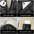 thumbnail image 6 of Long Puffer Vests for Women Outerwear Fleece Fall Winter Warm Sleeveless Zip up Detachable Hat Collar Coat with Pockets New Black S, 6 of 9
