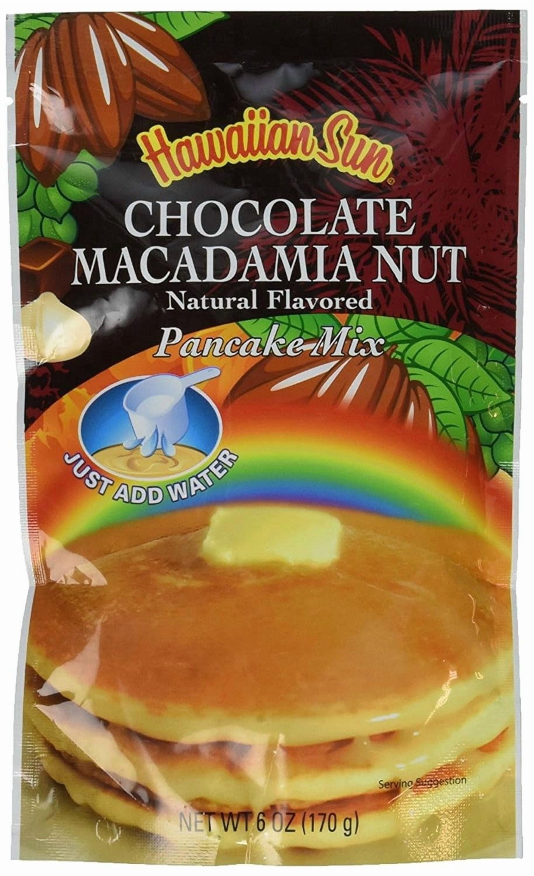 Hawaiian Sun 2 Pack Pancake Mix: Chocolate Macadamia and Banana Macadamia Nut