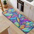 thumbnail image 5 of Blue Pioneer Flower and Leaf Pattern Kitchen Rug Mat,Kitchen Runner Rugs Non Skid Washable,Decorative Kitchen Floor Mats for Kitchen,Sink,Laundry,17"x47.2", 5 of 7