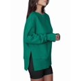 thumbnail image 3 of Womens Oversized Sweatshirts Crew Neck Long Sleeve Shirts Casual Loose Slit Fall Outfits Green M, 3 of 9