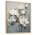thumbnail image 2 of Designart "Painted Blue And Gold Magnolias II" Magnolias Floater Framed Canvas Prints, 2 of 5