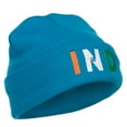 thumbnail image 4 of India IND Flag Embroidered Long Beanie - Aqua OSFM, 4 of 5