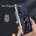 thumbnail image 5 of FIEWESEY for Samsung Galaxy Z Fold 4 5G Case,Shockproof with 360 Degree Ring Stand & Slide Lens Cover & Support Magnetic Car Mount for Samsung Galaxy Z Fold 4 5G 2022 (Blue), 5 of 8