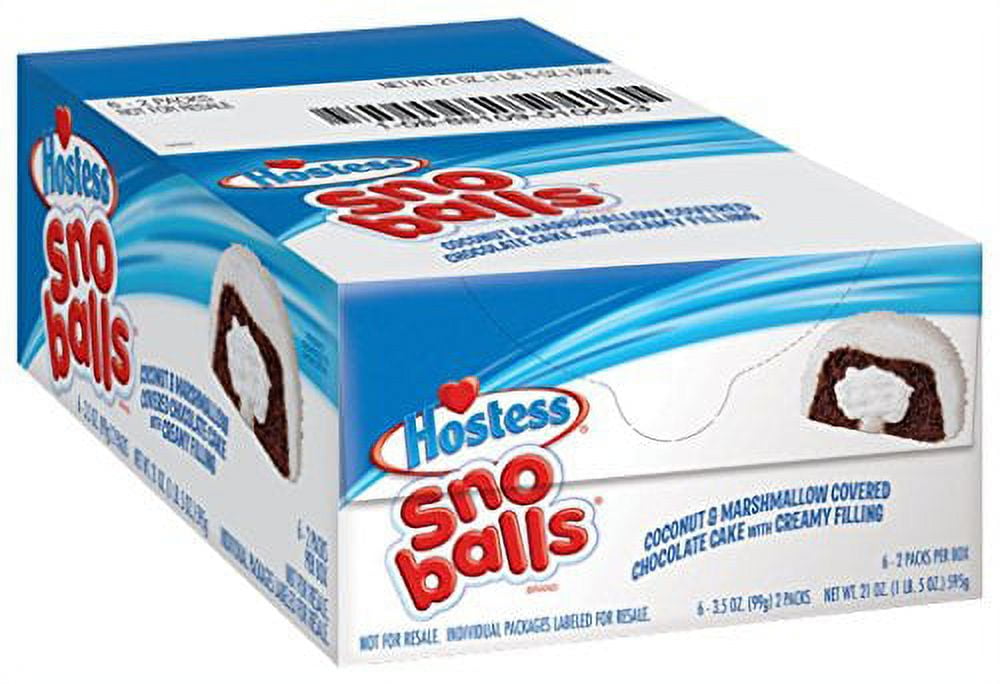 Hostess Snowballs Chocolate Cake With Creamy Filling 3.50 Oz ( Pack Of 6 )