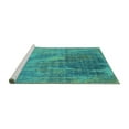 thumbnail image 2 of Ahgly Company Machine Washable Indoor Rectangle Oriental Turquoise Blue Industrial Area Rugs, 2' x 3', 2 of 4