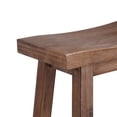 thumbnail image 4 of Wooden Frame Saddle Seat Counter Height Stool with Angled Legs- Brown, 4 of 11