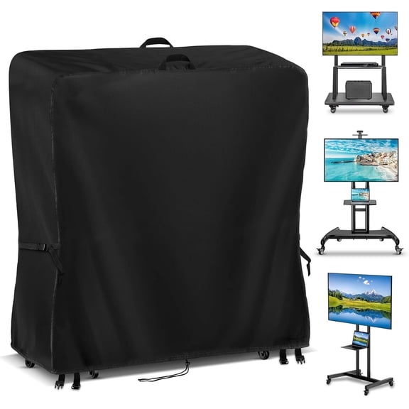 Outdoor TV Cover 50 Inch Weatherproof, Waterproof Outdoor TV Stand Covers For Mobile TV Carts With Floor Stand Base, TV Screen Protection Covers For Outside- 50”L x 20”W x 55”H(Cover Only)