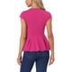 thumbnail image 3 of INSPIRAR CHIC Blusas de Peplum para Mujeres con Mangas Cortas y Cuello Redondo en Color Sólido Rosa Fucsia, 3 of 6