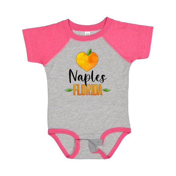 Inktastic Naples Florida Orange in Heart Boys or Girls Baby Bodysuit