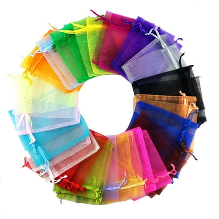 Tsondianz Drawstring Organza Jewelry Pouches Wedding Party Christmas Favor Gift Bags Pack of 100