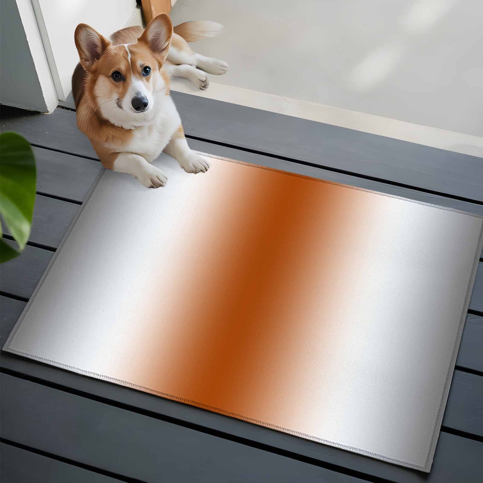 Entrance Runner Rug 2'x3', Gray Orange Non-slip Doormat for Indoor Outdoor Entrance, Modern Gradient Geometric Washable Throw Floor Mat for Front Door/Living Room/Bedroom/Bathroom/Kitchen
