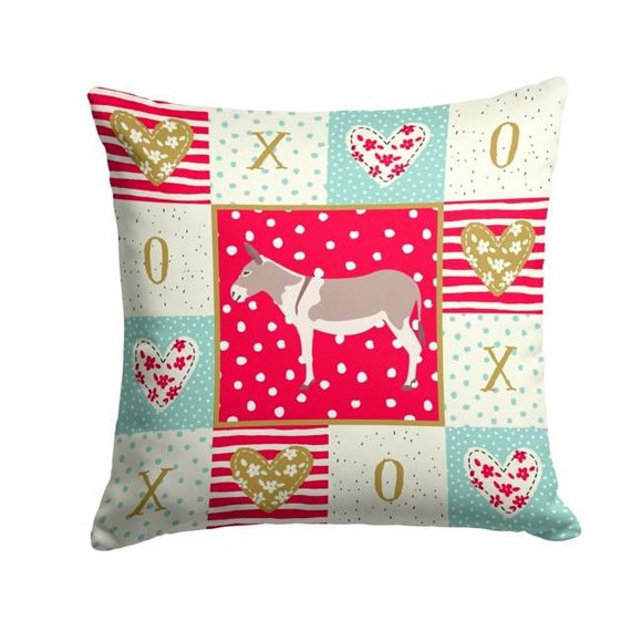 Carolines Treasures CK5273PW1414 Coussin Décoratif en Tissu Australian Teamster Donkey Love 14 x 3 x 14 Po