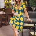 thumbnail image 3 of Disketp Lemon para Vestido de Manga Corta para Mujeres, Vestidos de Verano para Mujeres, Casual y Holgado para la Playa, 3 of 6