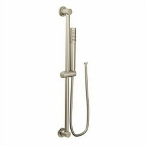 Moen 3887EPBN Modern Eco-Performance Handshower Handheld Shower with 30-Inch Slide Bar and 69-Inch Metal Hose, Brushed Nickel