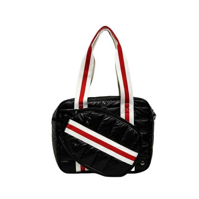 S SERENABLE Sac pour Raquette Sac de Transport pour Squash Sac pour Raquette Sangle Amovible et Ajustable Sac de Tennis Noir