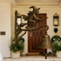 Vintage Witch Doorbell - Halloween Witch Bells for Door Decorative Hanger with Broom-Riding Witch, Halloween Party Decor, Event Outdoor Wall Decorative Bell for Porch Front Door (#A006)